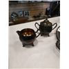 Image 2 : ONEIDA SILVER PLATE TEA POT, COFFEE POT, CREAM AND SUGAR AND SERVING TRAY