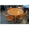 Image 2 : ROUND WOOD DINING TABLE WITH 4 CHAIRS