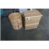 Image 1 : WICKER HAMPER AND 2 DRAWER WICKER ENDTABLE