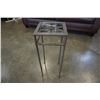 Image 8 : 2 GLASSTOP ENDTABLES AND METAL CANDLE STAND