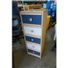 Image 1 : 5 DRAWER DRESSER, BLUE AND WHITE DRAWERS