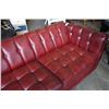 Image 2 : TUFTED RED LEATHER SOFA