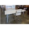 Image 1 : WHITE DESK AND ROLLING MESHBACK OFFICE CHAIR