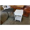 Image 1 : WHITE 1 DRAWER ENDTABLE AND BLACK FOLDING TV TRAY