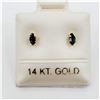 Image 1 : NEW 14KT. YELLOW GOLD 4.6MM X 2.17MM GENUINE SAPPHIRE (0.22CTS) EARRINGS, W/A $510.00