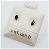 Image 2 : NEW 14KT. YELLOW GOLD 4.6MM X 2.17MM GENUINE SAPPHIRE (0.22CTS) EARRINGS, W/A $510.00