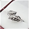 Image 2 : NEW STERLING SILVER DIAMOND "LEAF" RING, 28 DIAMONDS (0.05CTS), W/A $655.00, SIZE 6.75