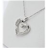 Image 2 : NEW STERLING SILVER DIAMOND HEART PENDANT WITH STERLING CHAIN, 47 DIAMONDS, 0.25CTS OF DIAMOND, W/A 