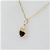 Image 2 : NEW 14KT. YELLOW GOLD 5MM X 5MM GENUINE GARNET HEART PENDANT WITH STERLING CHAIN,0.56CTS, W/A $730.0