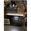 Image 1 : 2 BOXES OF ELECTRONICS, RADIOS, SHOES, SLIDE PROJECTOR