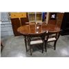 Image 1 : DINING TABLE WITH 2 LEAFS AND 4 CHAIRS