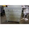 Image 2 : GREEN PAINTED 5 DRAWER CHEST OF DRAWERS AND WHITE PAINTED 1 DRAWER ENDTABLE