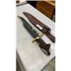 Image 1 : 26 INCH LONG ANTLER HANDLE KNIFE WITH SHEATH - 19 INCH LONG BLADE