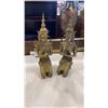 Image 1 : 2 HEAVY BRASS FIGURES 15 INCHES TALL - 14 POUNDS OF BRASS