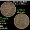 1846 sm date Braided Hair Large Cent 1c Grades vf details