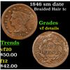 1846 sm date Braided Hair Large Cent 1c Grades vf details