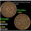 1863 Army & Navy Civil War Token F-15/319a 1c Grades vf++