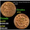 (1863) New Jersey Civil War Token F-NJ-865-A-2a 1c Grades xf+