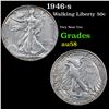 1946-s Walking Liberty Half Dollar 50c Grades Choice AU/BU Slider