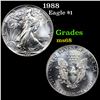 1988 Silver Eagle Dollar $1 Grades GEM+++ Unc