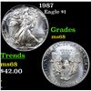 1987 Silver Eagle Dollar $1 Grades GEM+++ Unc