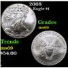 2008 Silver Eagle Dollar $1 Grades ms69