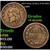 1863 Army & Navy Civil War Token F-10/298a 1c Grades vf details