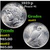 Image 1 : 1923-p Peace Dollar $1 Grades Select Unc
