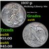 1937-p Walking Liberty Half Dollar 50c Grades Choice AU/BU Slider