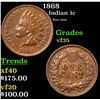 1868 Indian Cent 1c Grades vf++