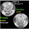 1887-p Morgan Dollar $1 Grades Choice Unc