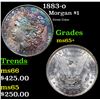 Image 1 : 1883-o Morgan Dollar $1 Grades GEM+ Unc