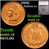 Image 1 : 1906 Indian Cent 1c Graded ms65 rd By SEGS