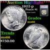 ***Auction Highlight*** 1922-p Peace Dollar $1 Graded ms66 By SEGS (fc)