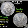 Image 1 : 1878-p 7tf Morgan Dollar $1 Grades Select Unc PL