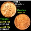 Image 1 : 1931-s Lincoln Cent 1c Grades Choice Unc RB