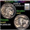 ***Auction Highlight*** 1936-d Buffalo Nickel 5c Graded ms67 By SEGS (fc)