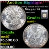 Image 1 : ***Auction Highlight*** 1900-p Morgan Dollar Vam-16 'Two Olive Rev' $1 Graded ms66+ By SEGS (fc)