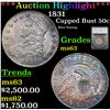 ***Auction Highlight*** 1831 Capped Bust Half Dollar 50c Graded ms63 by SEGS (fc)