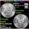 ***Auction Highlight*** 1884-s Morgan Dollar $1 Graded ms62+ By SEGS (fc)