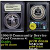 Image 1 : Proof 1996-S Community Service Modern Commem Dollar $1 Graded GEM++ Proof Deep Cameo By USCG