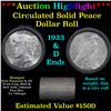 Image 1 : ***Auction Highlight*** Circulated First Financial Shotgun Peace $1 Roll 1923 & D Ends