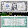 1928A $1 Blue Seal Silver Certificate "funnyback" Grades vf+