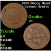 Image 1 : 1839 Booby Head Coronet Head Large Cent 1c Grades g, good