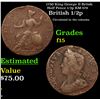 1750 King George II Britsh Half Pence 1/2p KM-579 Grades f+
