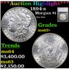 ***Auction Highlight*** 1894-s Morgan Dollar $1 Graded ms63+ By SEGS (fc)