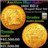 ***Auction Highlight*** 1801 Draped Bust $10 Gold Eagle BD-2 Graded ms62 details By SEGS (fc)