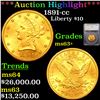 ***Auction Highlight*** 1891-cc Gold Liberty Eagle $10 Graded ms63+ By SEGS (fc)