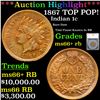 Image 1 : ***Auction Highlight*** 1867 Indian Cent TOP POP! 1c Graded ms66+ rb By SEGS