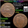 ***Auction Highlight*** 1787 New Jersey Colonial Cent Maris 31-L 'Shattered Die' R-3 1c Graded vf30 